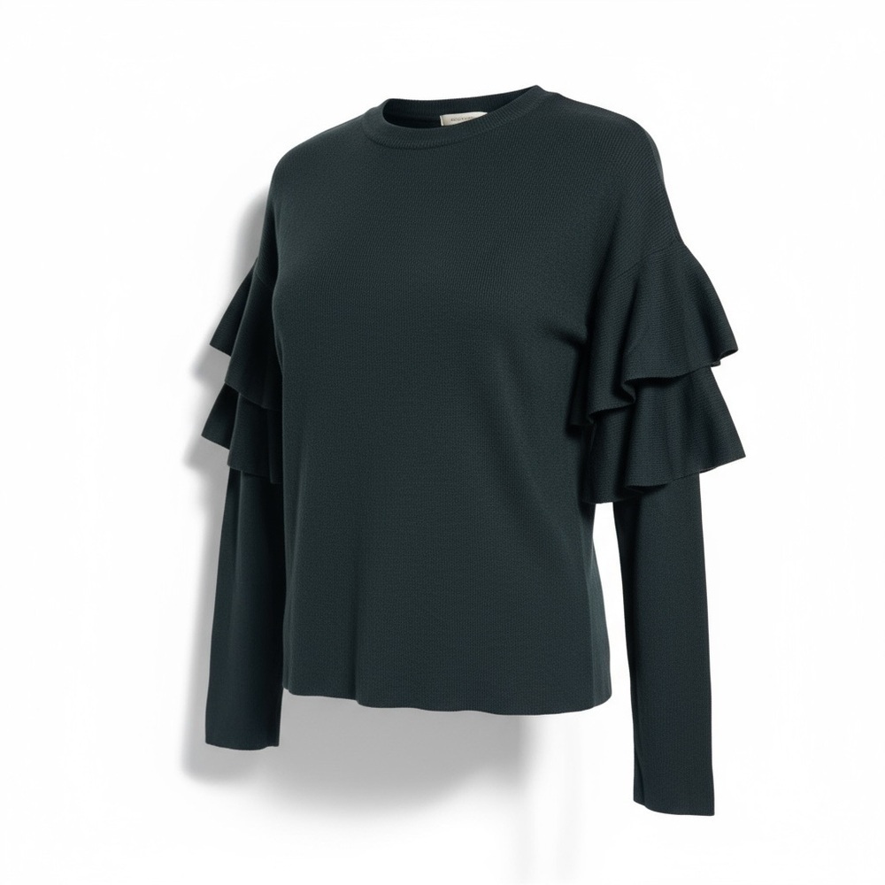 Romeo + Juliet Couture Teal Ruffle Sleeve Sweater | Size L
